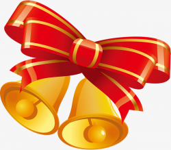 Red Cartoon Bells Bow, Yellow, Cartoon, Small Bell PNG Image and ...