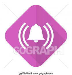Stock Illustration - Alarm pink flat icon alert sign bell symbol ...