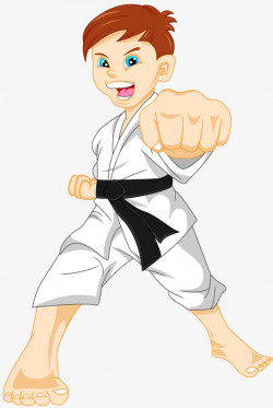 Cartoon Karate Boy Momentum, Hand Painted Cartoon, Little Boy ...