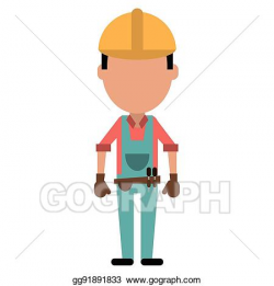 EPS Vector - Construction man with tool belt gloves. Stock Clipart ...