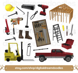 Tool Clipart, Construction Clip Art, Tool Belt PNG, Wrench Graphic ...