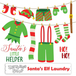 Santa's Elf Laundry Clip Art Elf clip art Christmas
