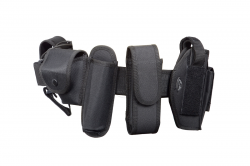Tactical Utility Belt with Holster - Modular POLICE Duty Gear - BLACK