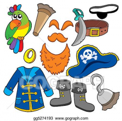 Stock Illustration - Pirate clothes collection. Clipart Drawing ...