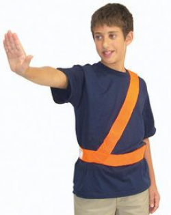 awesome orange safety patrol belt goes with EVERYTHING... like ...