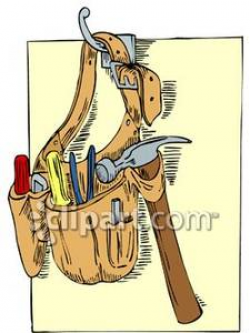 Tool Belt With Tools - Royalty Free Clipart Picture