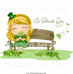 Clip Art of a Cute Blond White St Patricks Day Girl Smelling ...