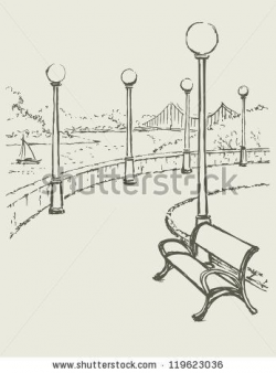 park bench sketch - Google Search | Park sketches | Pinterest ...