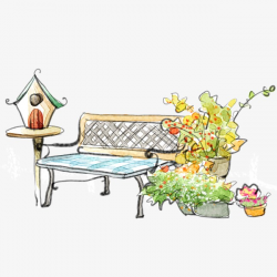 Potting Bench, Bench, Lights, Flower Pot PNG Image and Clipart for ...