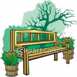 A Bench In a Garden - Royalty Free Clipart Picture