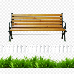 Bench Clip art - White fence green park bench png download - 1500 ...