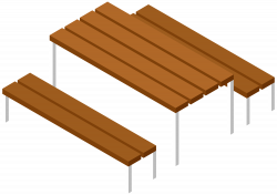 Picnic Table and Bench Transparent Clip Art Image | Gallery ...