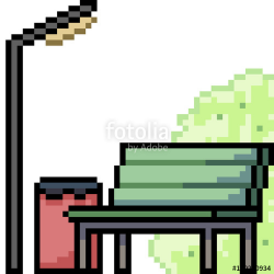 vector pixel art bench