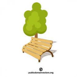Bench under the tree vector graphics in public domain #publicdomain ...