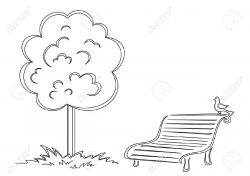 Park Bench Clipart Black and White | How To Format Cover Letter