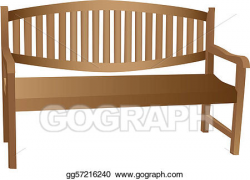 Vector Art - Illustrated wooden bench. Clipart Drawing gg57216240 ...