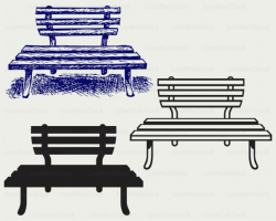 Wooden bench svg/bench clipart/bench svg/bench silhouette/bench ...