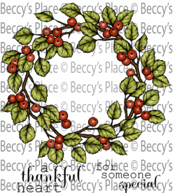 Autumn Berry Wreath Rubber Stamp [00-867P7] | Berry wreath, Berry ...