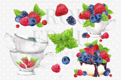 Berries Clipart Fruits Clip Art Strawberry Blueberry Raspberry ...