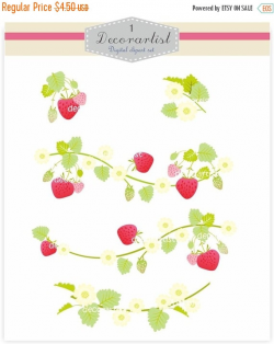 ON SALE Strawberry clipart, fruits clipart, Digital clipart, Berry ...