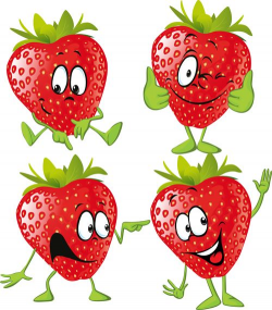 Funny strawberry cartoon characters vector | Strawberry ...