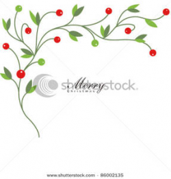 Royalty Free Clipart Image: Christmas Holly with Red Berries