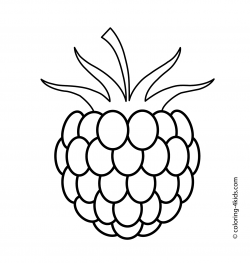 One raspberry fruits and berries coloring pages for kids, printable ...