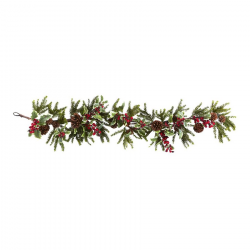 Shop Nearly Natural Indoor Unlit Holly Berry 4.5-ft L Pinecone ...