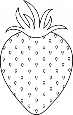 Strawberry Colorable Lineart - Free Clip Art