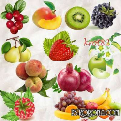 FREE PNG clipart fruit and berry - strawberries, apricots, mango ...