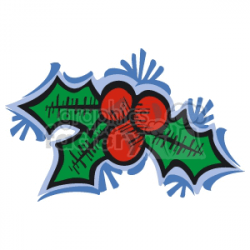 Royalty-Free Single Holly Berry Outlined in Blue 143521 vector clip ...