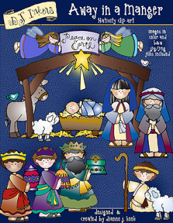 Sweet Christmas nativity clip art by DJ Inkers - DJ Inkers