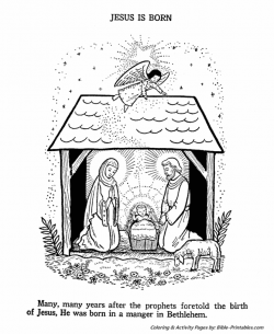 The Birth of Jesus New Testament Coloring Pages - Jesus is born in a ...