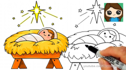 How to Draw Baby Jesus EASY | Star of Bethlehem Nativity Scene - YouTube