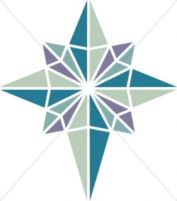 Green and Purple Nativity Star | Christian Star Clipart