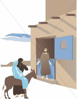 No Room In The Inn | Nativity Clipart