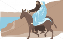 Mary And Joseph To Bethlehem | Nativity Clipart