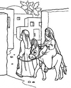 Mary And The Donkey Joseph Journey To Bethlehem Coloring Pages ...