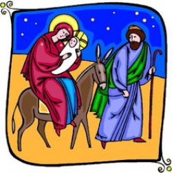 Bible Story Clip Art- Christmas Nativity in Color and Black Line ...