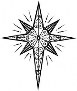 Black and White Epiphany Star Clipart | Bethlehem, Clip art and Star