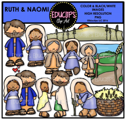 Bible Stories - Ruth & Naomi Clip Art Bundle (Color and B&W)