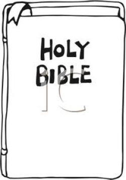 Black and White Holy Bible Clipart Image