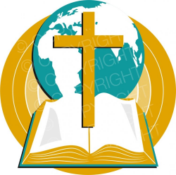World Globe Cross and Bible Prawny Christian Clip Art ...