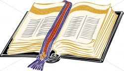 Gold Bible with Elegant Bookmark | Bible Clipart