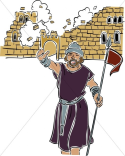 Joshua at the Battle of Jericho | Old Testament Clipart