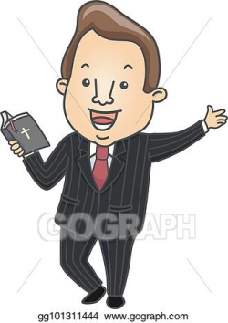 EPS Vector - Man preacher bible illustration. Stock Clipart ...