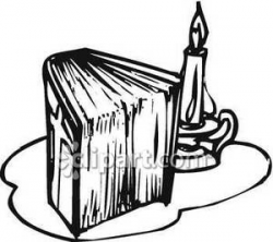 Black and White Drawing of a Bible - Royalty Free Clipart Picture