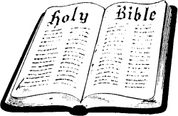 Open Bible Black And White Clipart