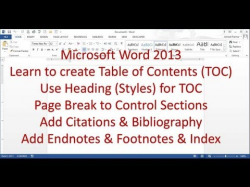 Microsoft Word 2013/2016 pt 7 (Table of Contents ...