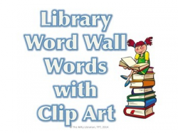 Library Word Wall Words with Pictures Clip Art Vocabulary (No ...